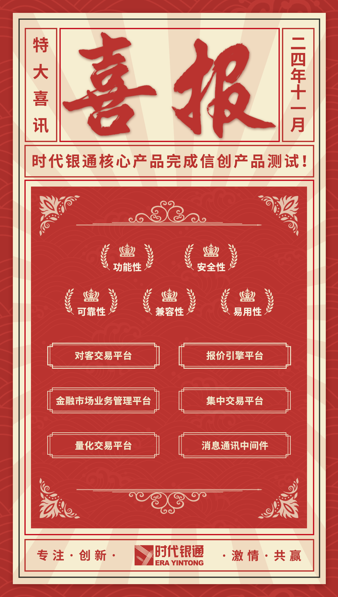 时代银通信创产品认证证书